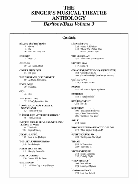 The Singer's Musical Theatre Anthology - Volume 3 - Baritone/Bass (Book only)
