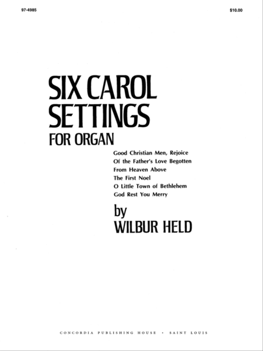 Six Carol Settings Organ scores gallery preview page 2