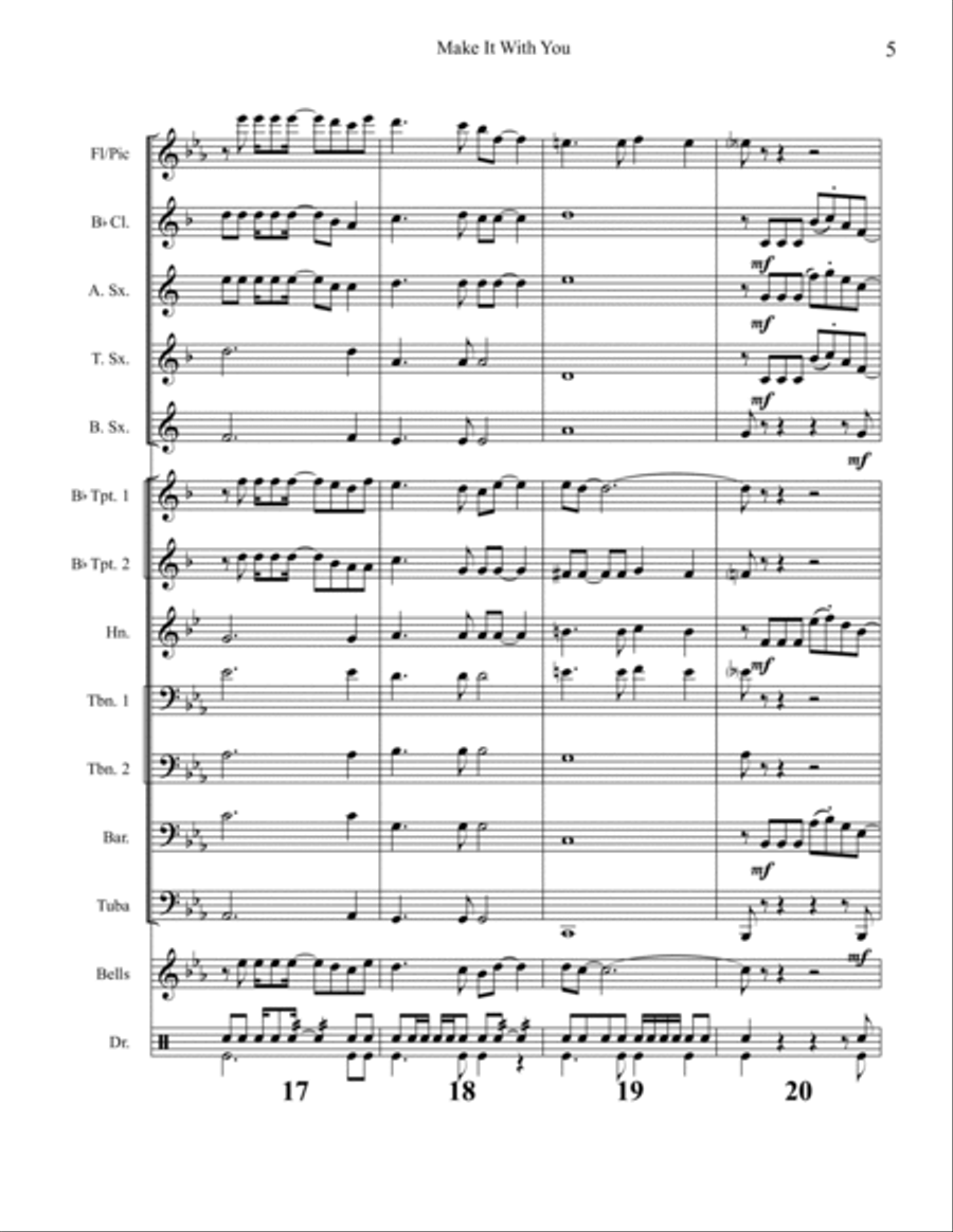Make It With You Marching Band scores gallery preview page 5