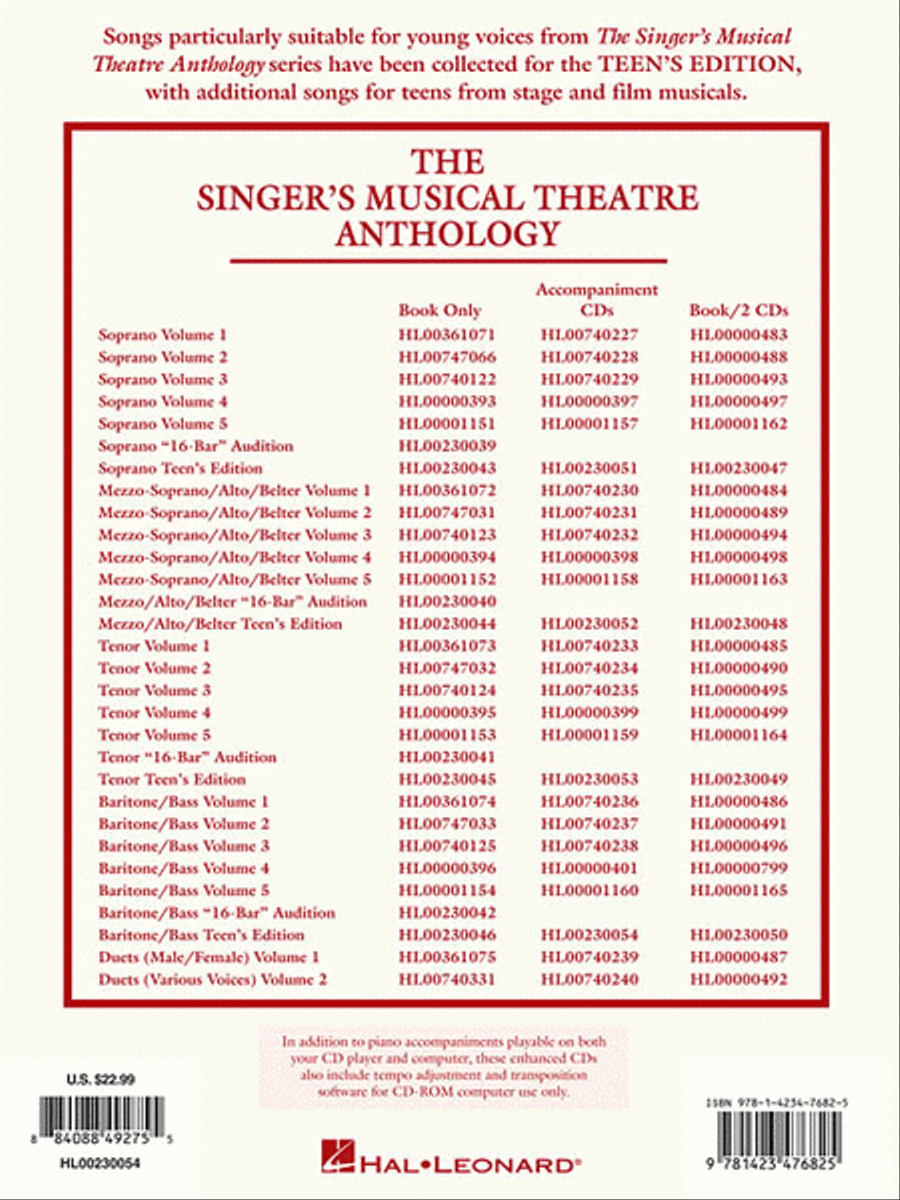 The Singer's Musical Theatre Anthology – Teen's Edition image number null