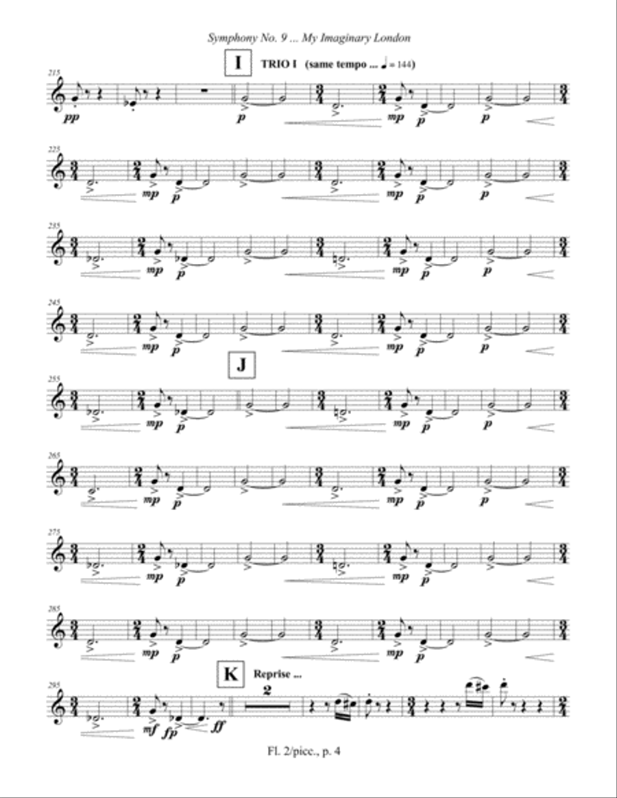 Symphony No. 9 ... My Imaginary London (2013-14) Flute/picc. part 2 Flute Solo scores gallery preview page 4