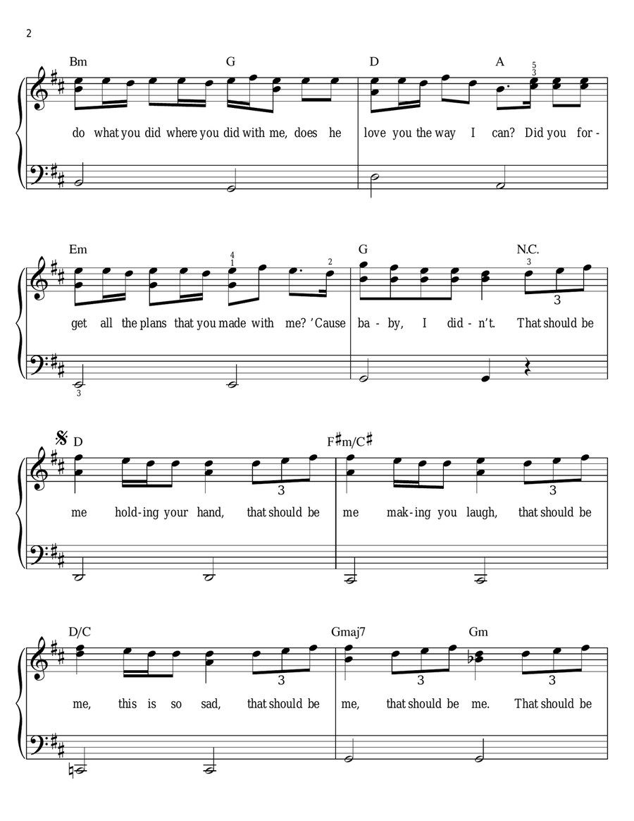 That Should Be Me Easy Piano scores gallery preview page 2