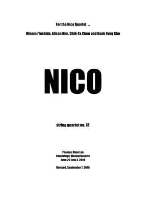NICO (2019) for string quartet