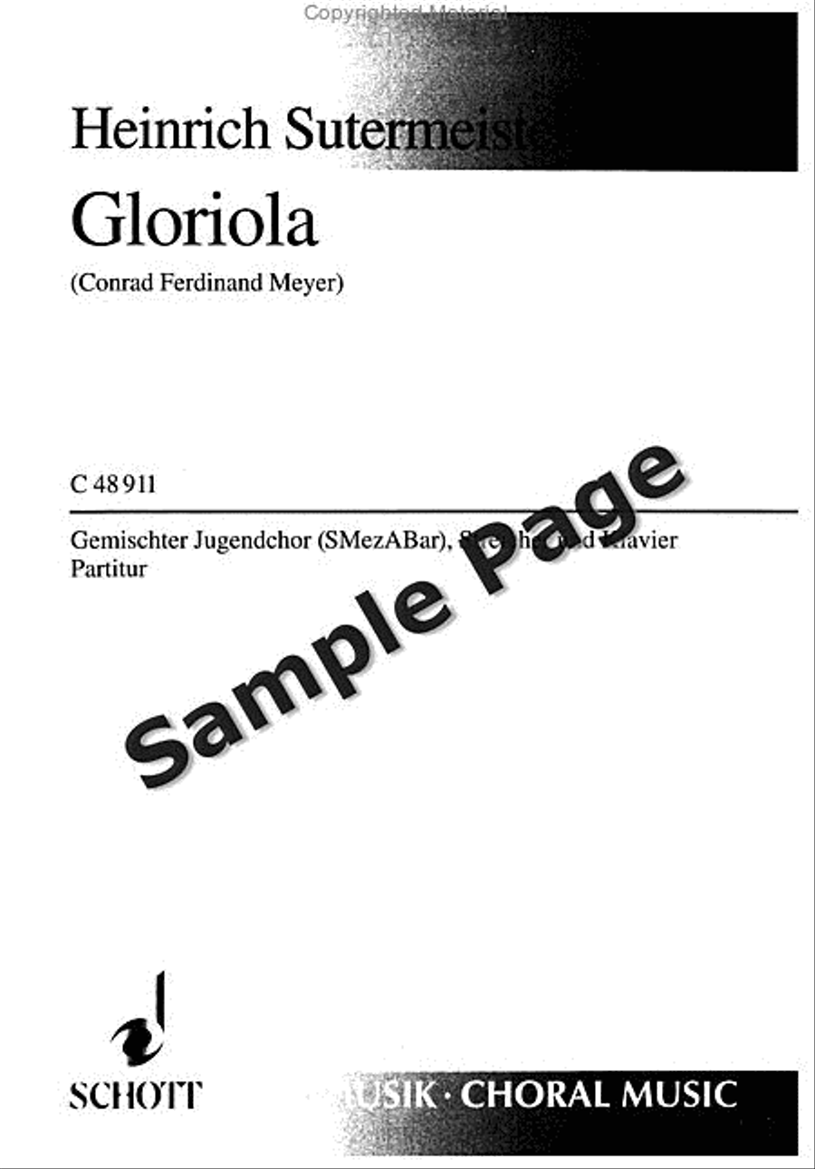 Gloriola Satb/strings/pf Score 4-Part scores gallery preview page 2