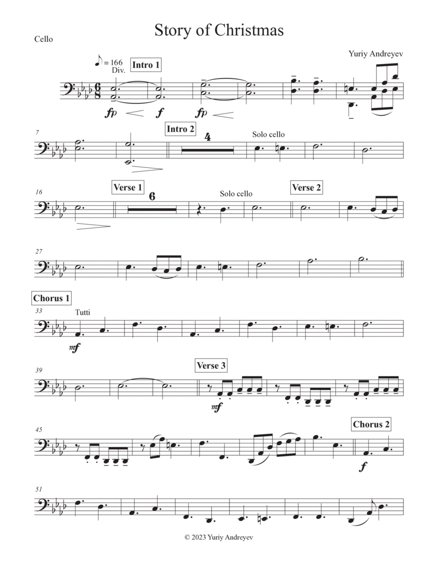 Story of Christmas Cello Solo scores gallery preview page 1