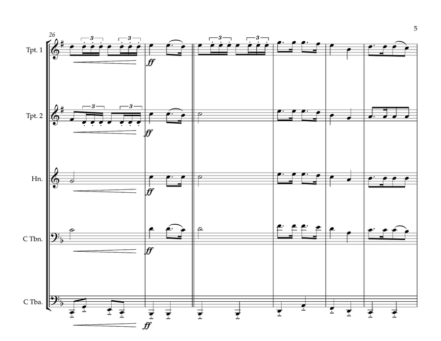 Kazakh National Anthem for Brass Quintet Brass Quintet scores gallery preview page 5