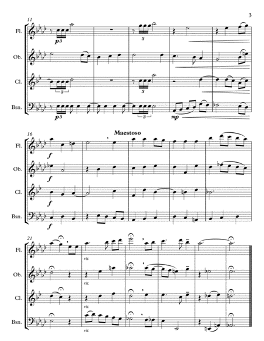 The Star-Spangled Banner for Woodwind Quartet Woodwind Quartet scores gallery preview page 3