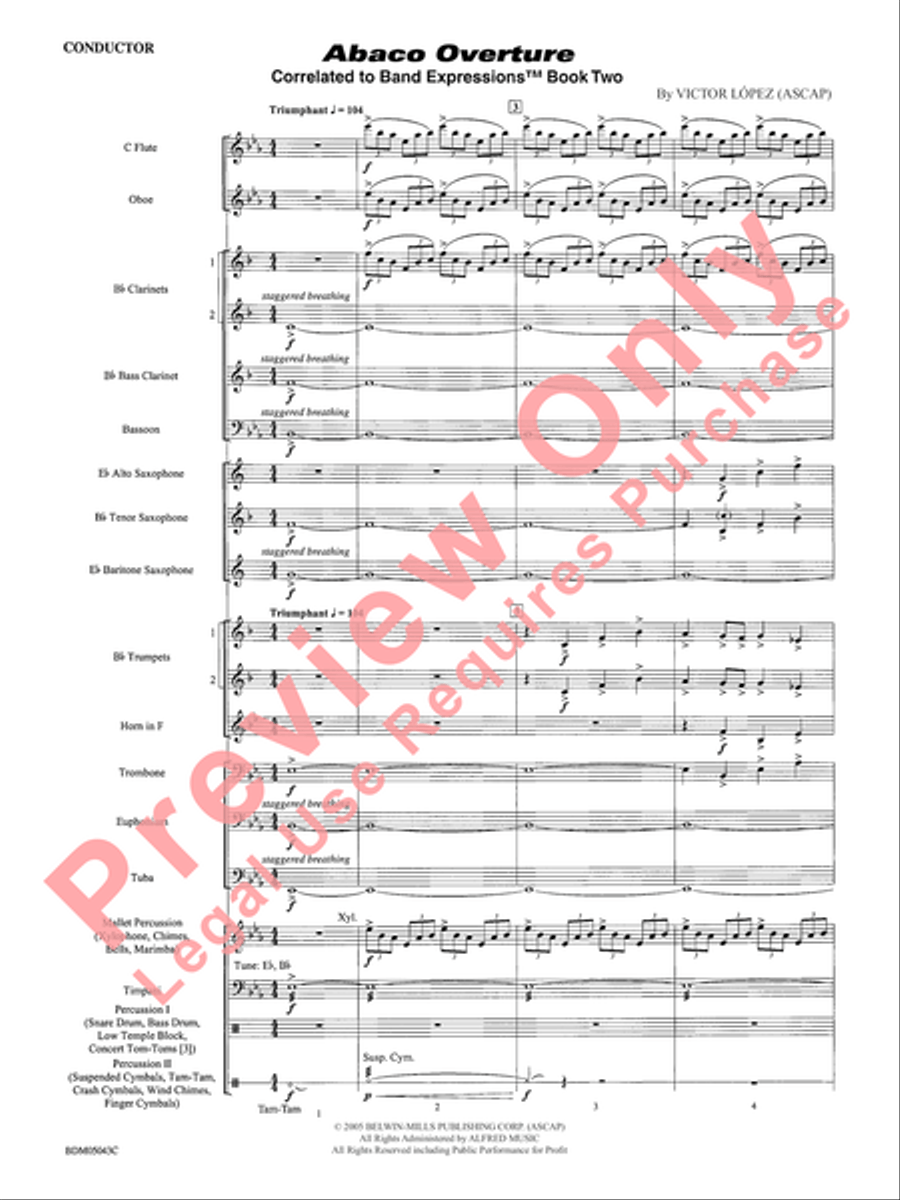 Abaco Overture Concert Band Methods scores gallery preview page 5