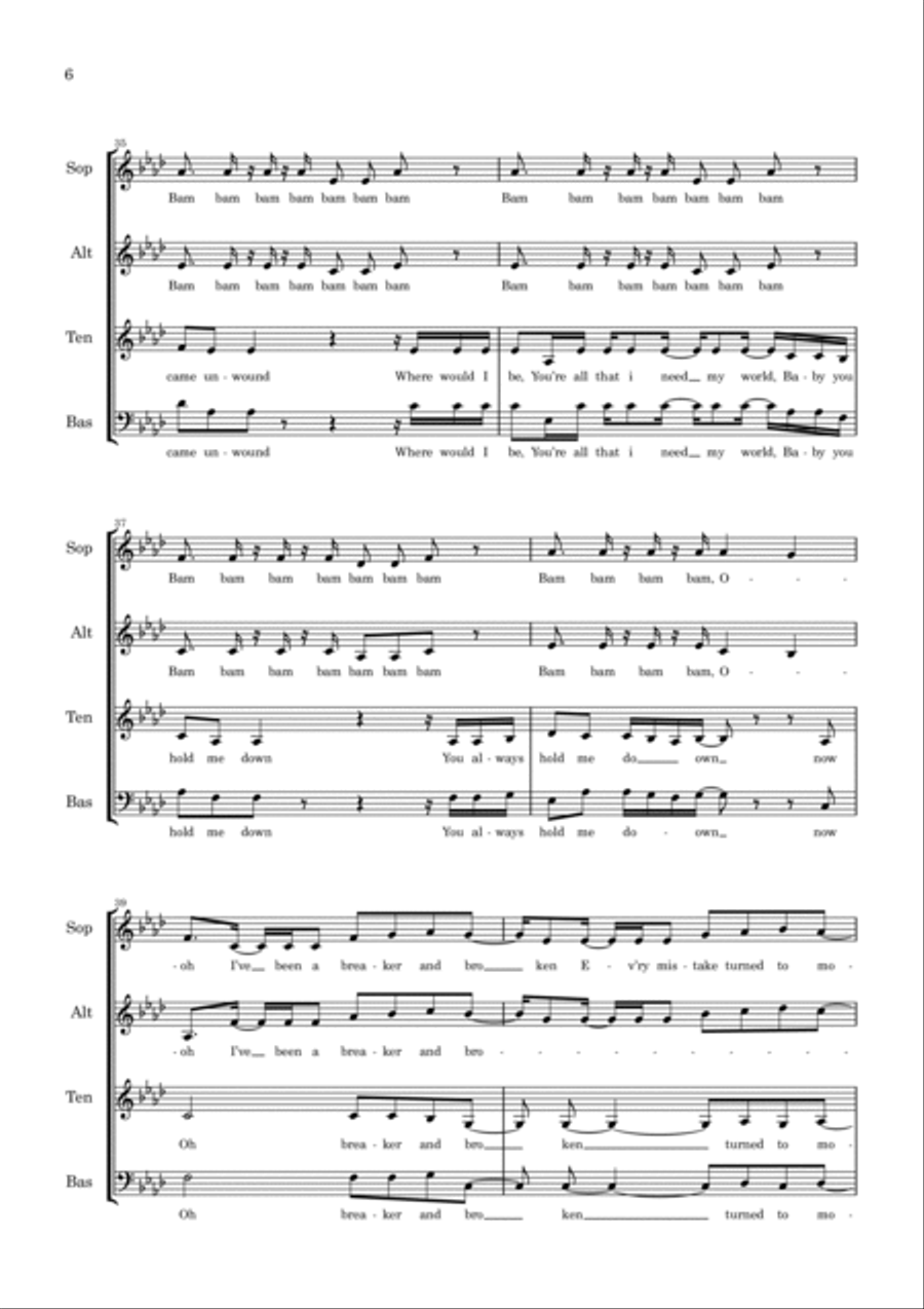 Bam Bam Bam Bam 4-Part scores gallery preview page 6