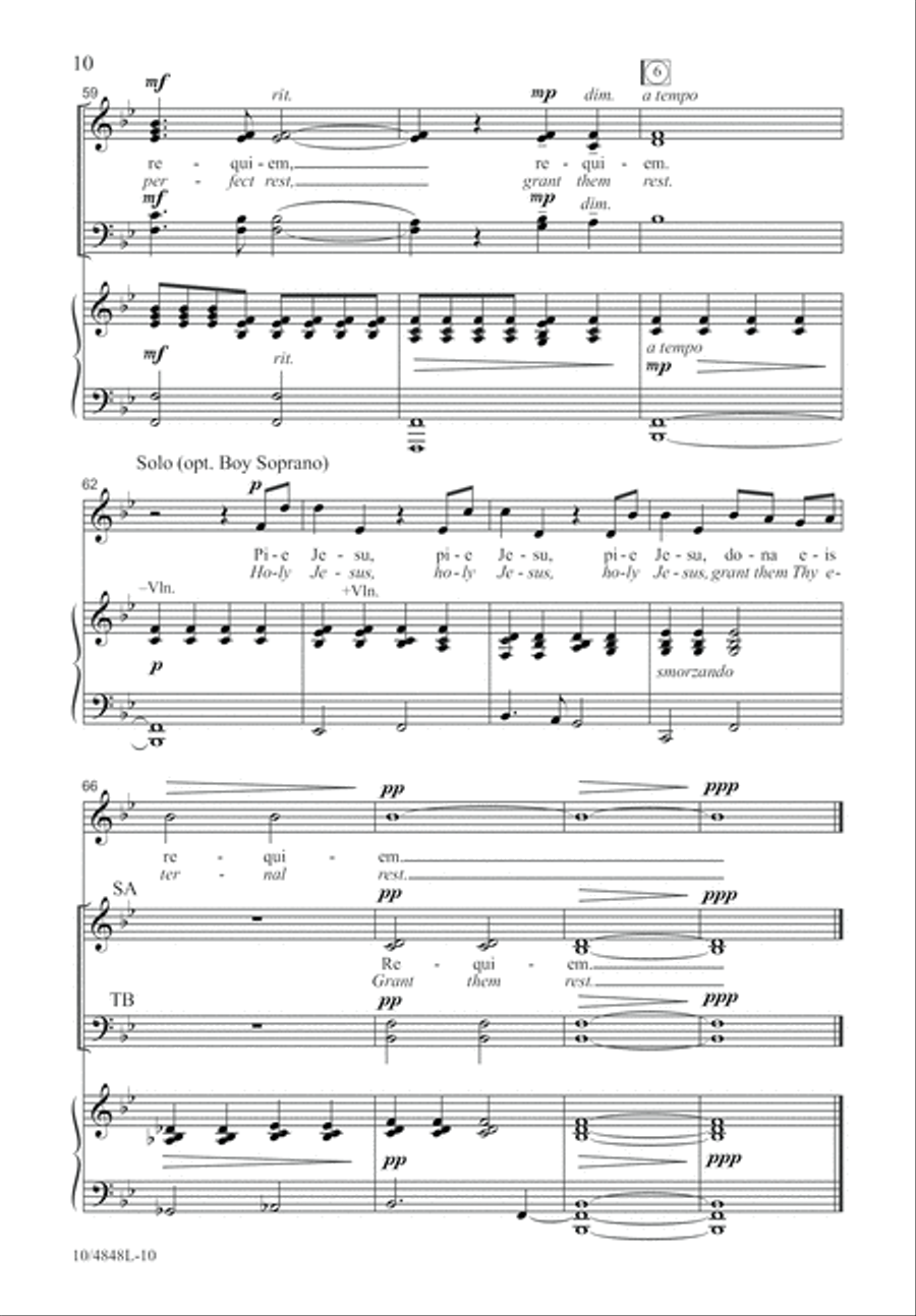 Pie Jesu Pie Jesu 4-Part scores gallery preview page 10
