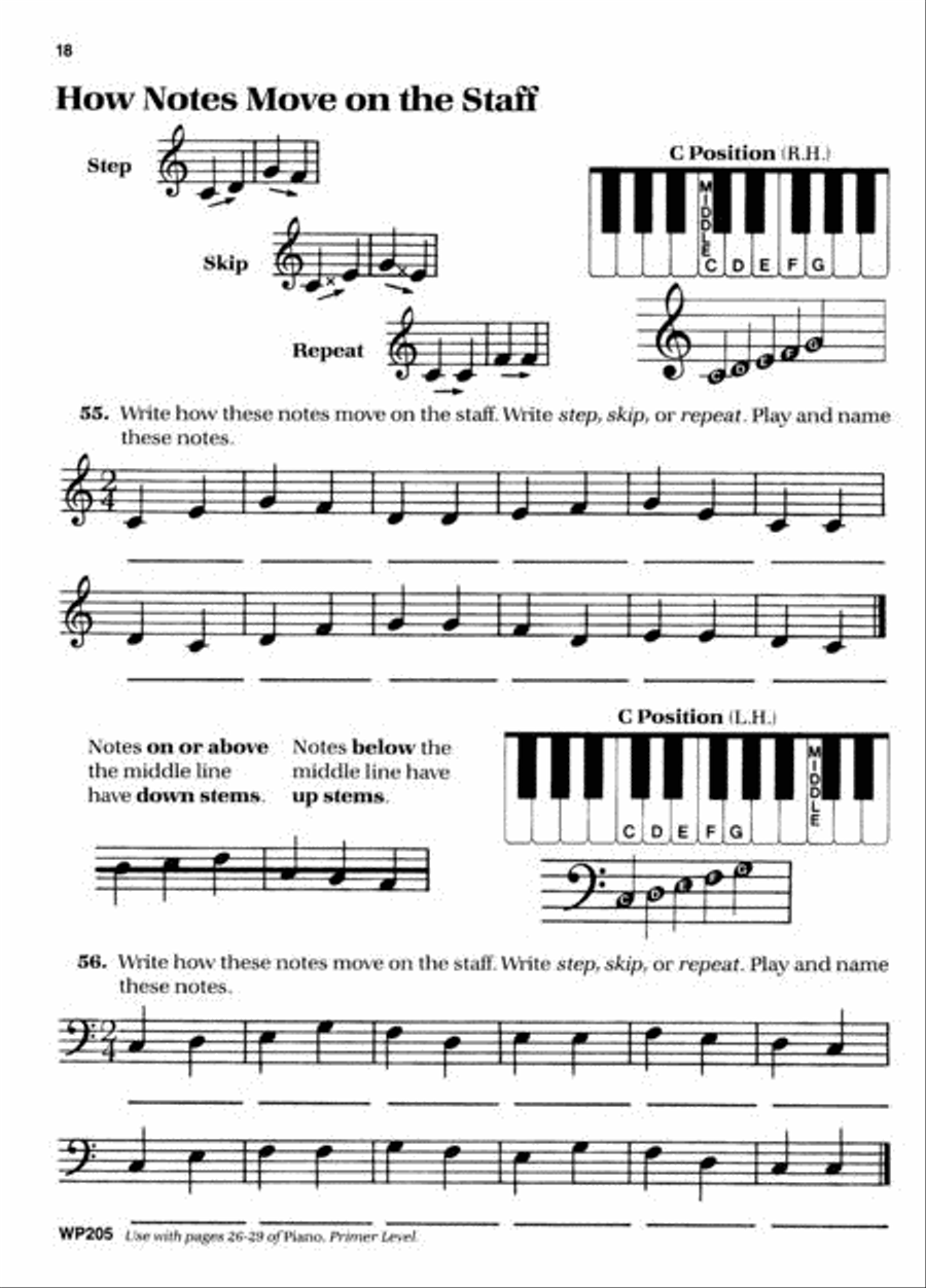 Bastien Piano Basics, Primer, Theory Piano Method scores gallery preview page 2