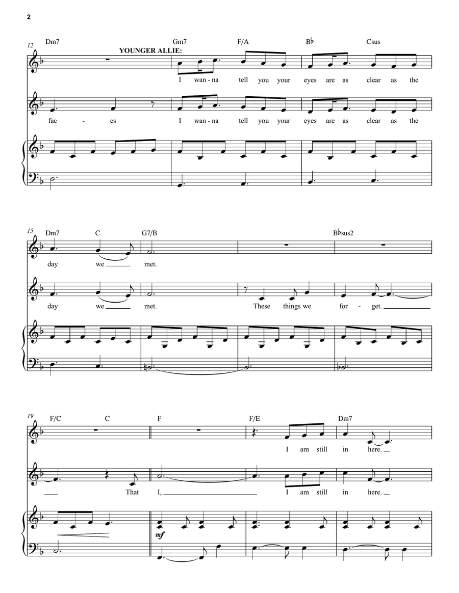 I Wanna Go Back (from The Notebook) Voice scores gallery preview page 2