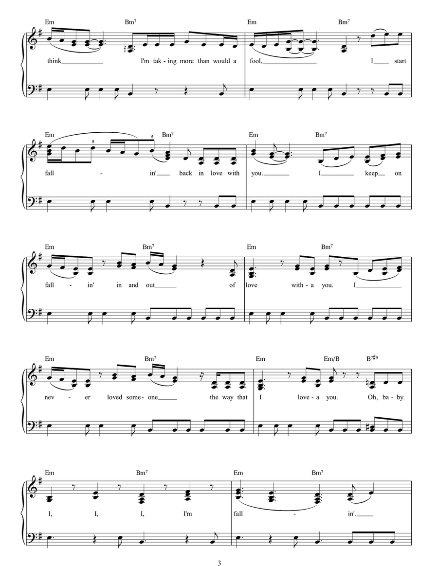 Fallin' Easy Piano scores gallery preview page 3