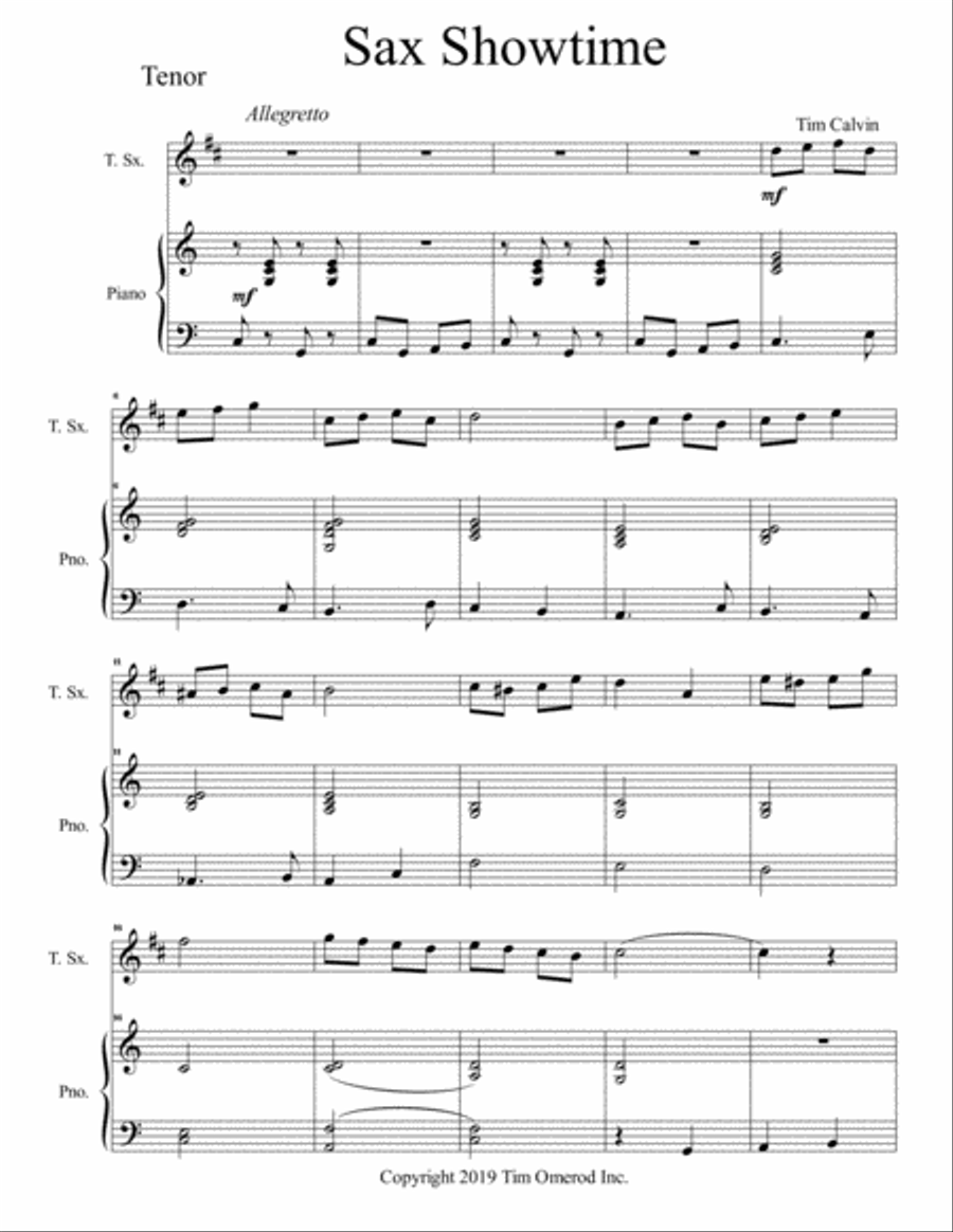 Sax Showtime Tenor Saxophone scores gallery preview page 2