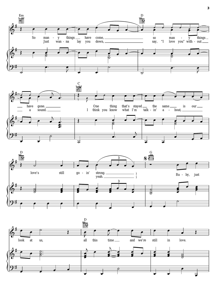 Livin' Our Love Song Livin' Our Love Song Piano, Vocal, Guitar scores gallery preview page 3