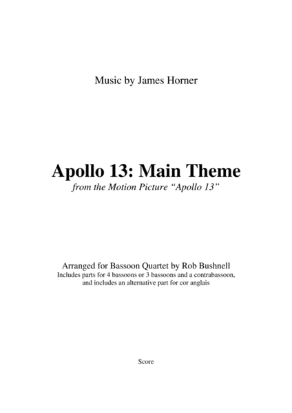 Main Title - Apollo 13 by James Horner English Horn - Digital Sheet Music