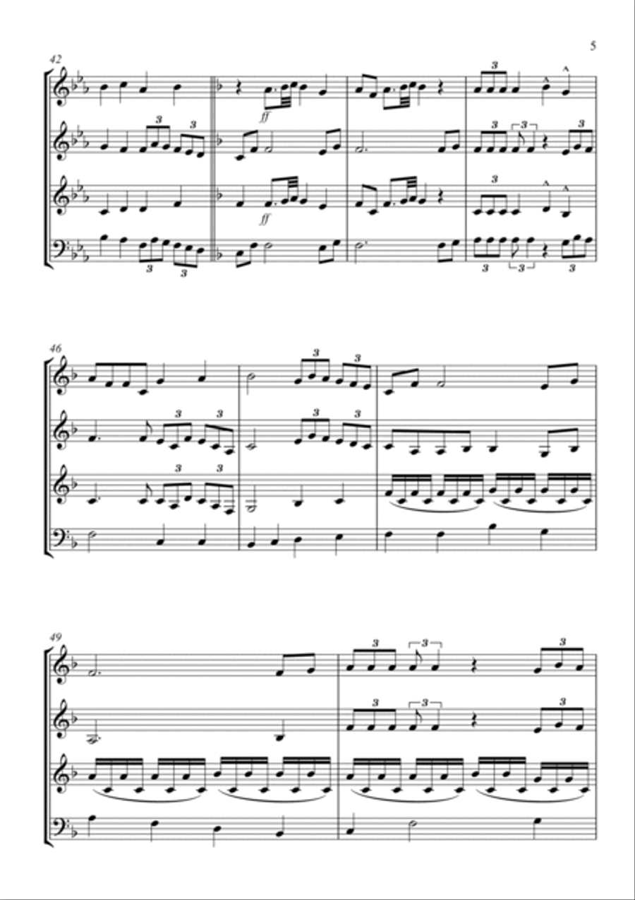 Con Te Partiro (time To Say Goodbye) Brass Quartet scores gallery preview page 5