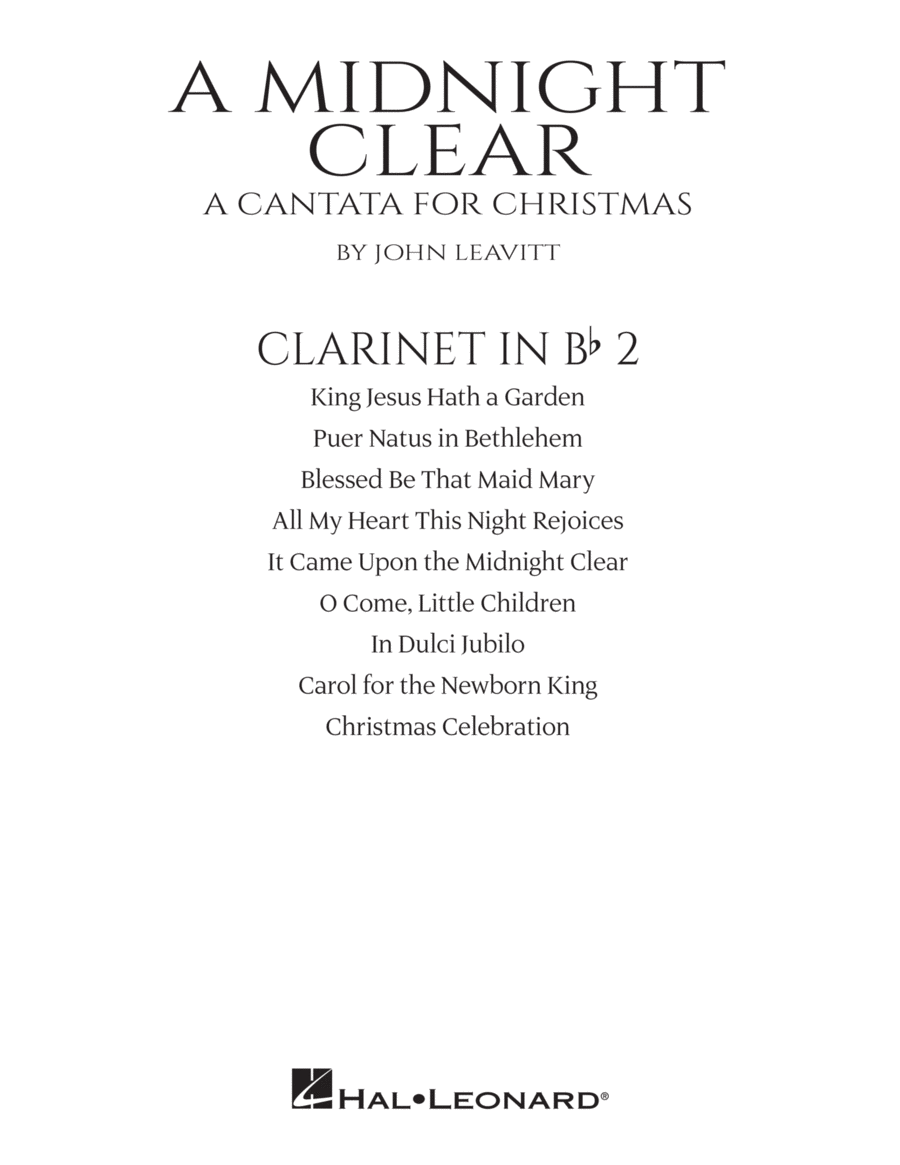 A Midnight Clear (A Cantata For Christmas) - Bb Clarinet 2 Choir scores gallery preview page 1