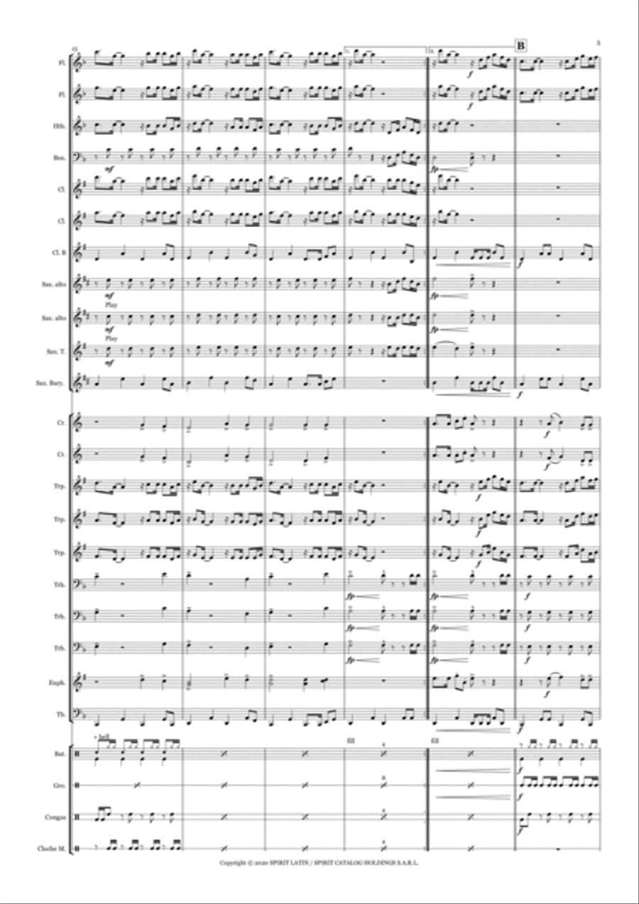 Cumbia Sobre El Mar Concert Band scores gallery preview page 5
