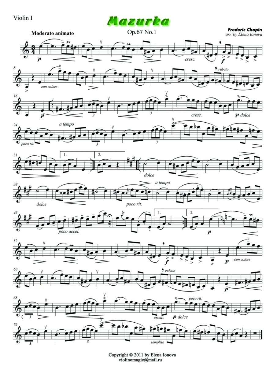 Mazurka Op.67 No.1 image number null