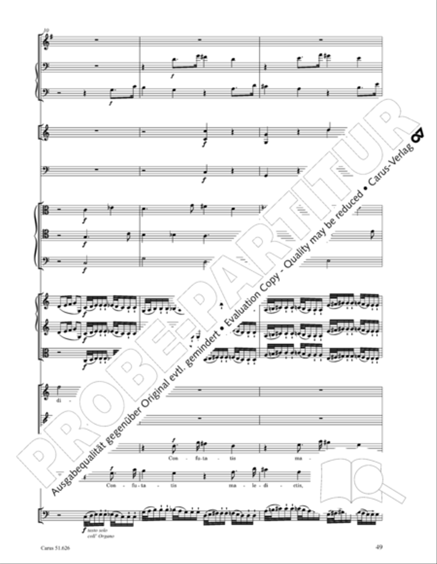 Missa longa in C major (Missa longa in C) 4-Part scores gallery preview page 61