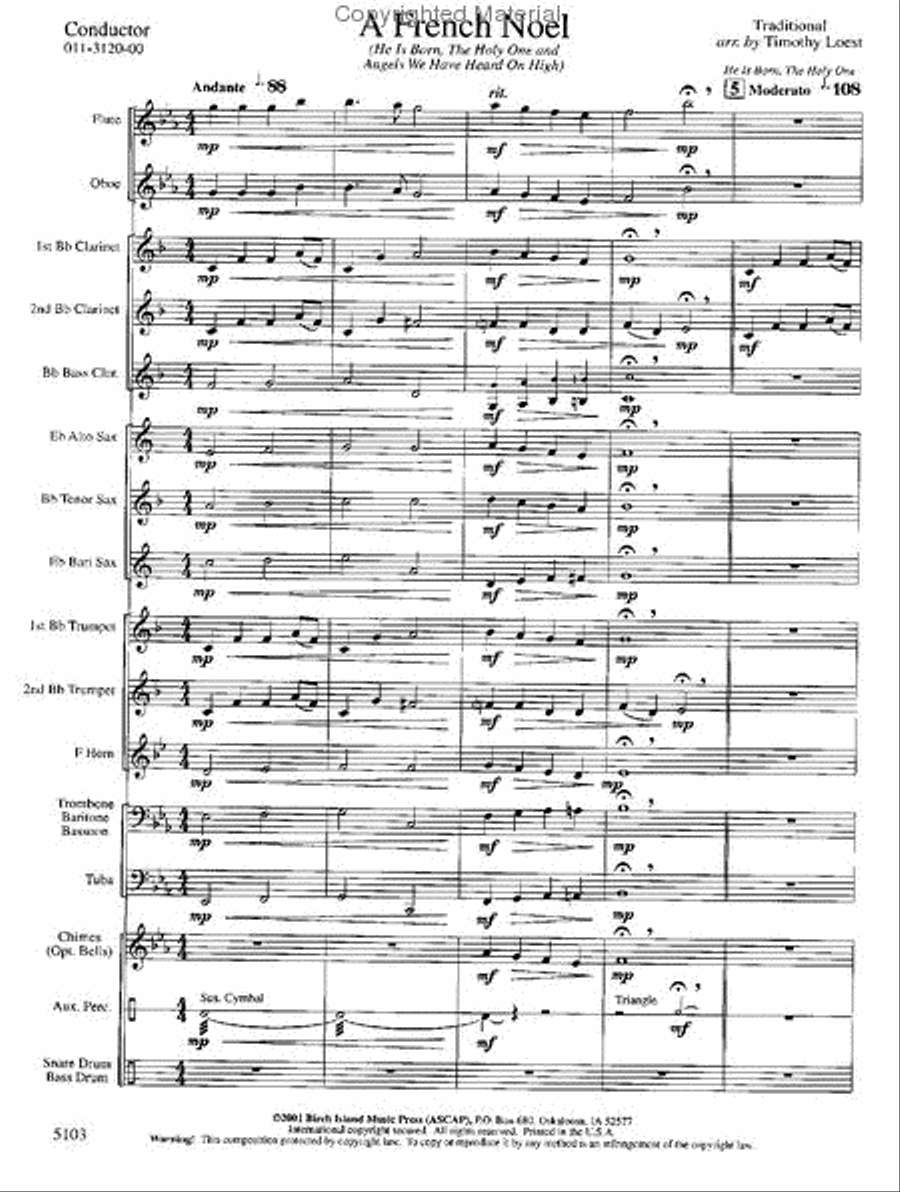 A French Noel Concert Band scores gallery preview page 2