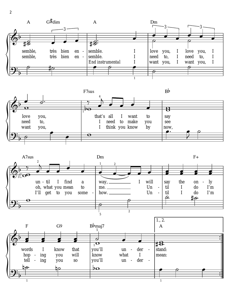 Michelle Michelle Easy Piano scores gallery preview page 2