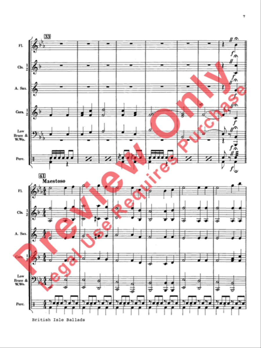 British Isle Ballads Concert Band scores gallery preview page 8