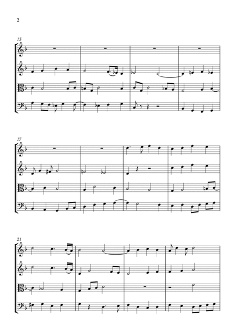 Erhalt uns, Herr, bei deinem Wort BWV 1103 String Quartet scores gallery preview page 2