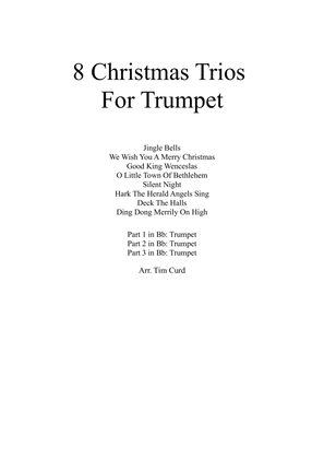 Book cover for 8 Christmas Trios for Trumpet