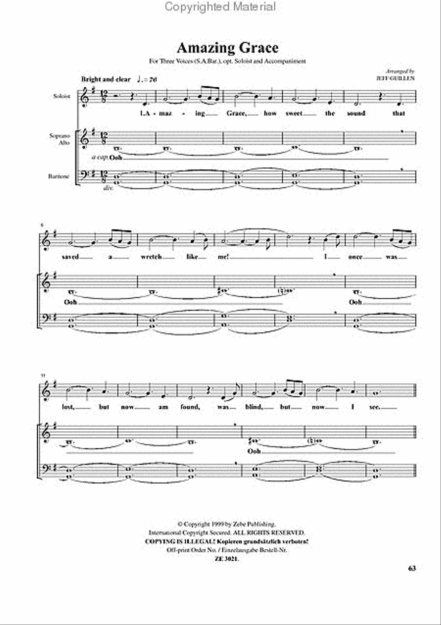 Amazing Grace 3-Part scores gallery preview page 2