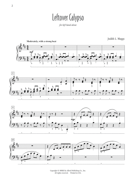 Leftover Calypso (for left hand alone) - Piano Solo