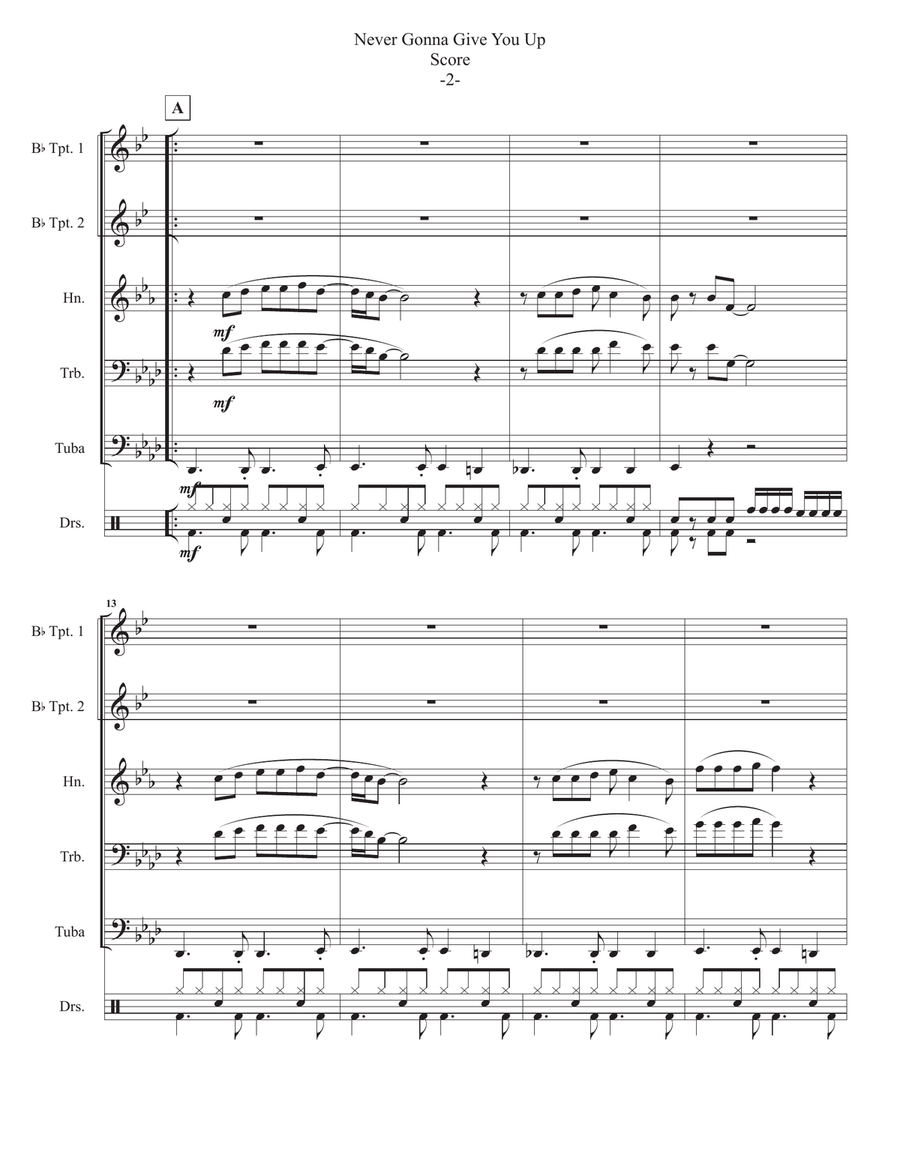 Never Gonna Give You Up Small Ensemble scores gallery preview page 3