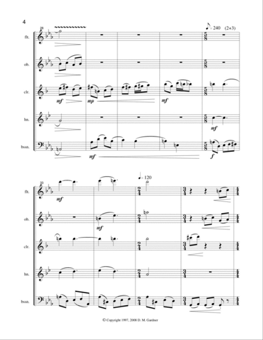 Allegro for Woodwind Quintet Woodwind Quintet scores gallery preview page 5