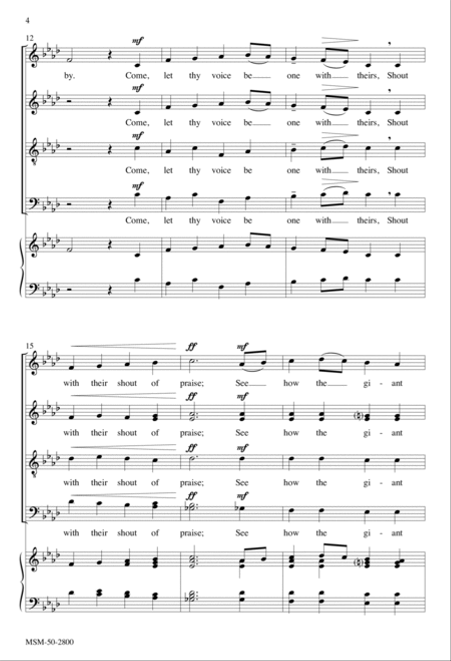 Awake, Awake, to Love and Work 4-Part scores gallery preview page 4