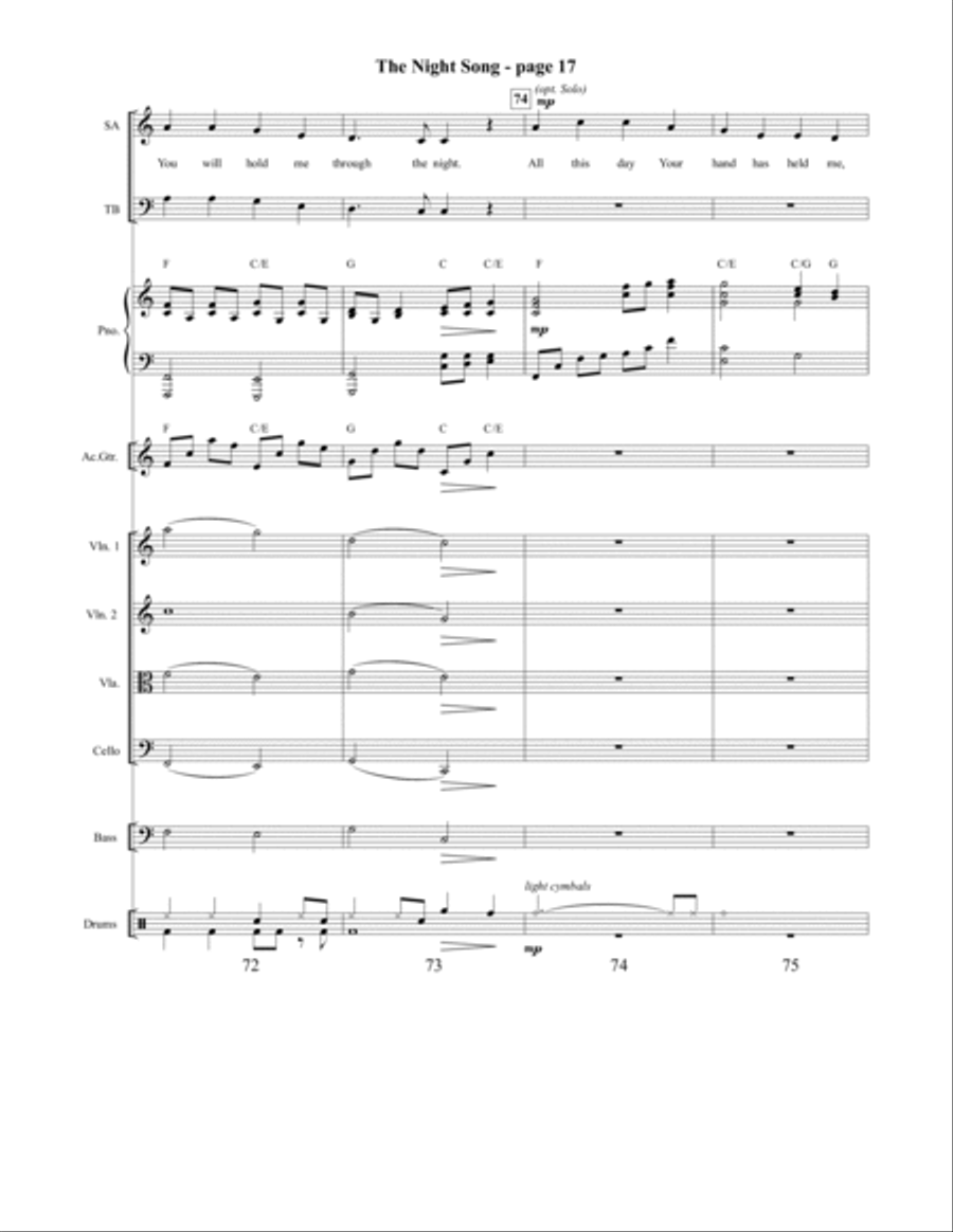 The Night Song 4-Part scores gallery preview page 18