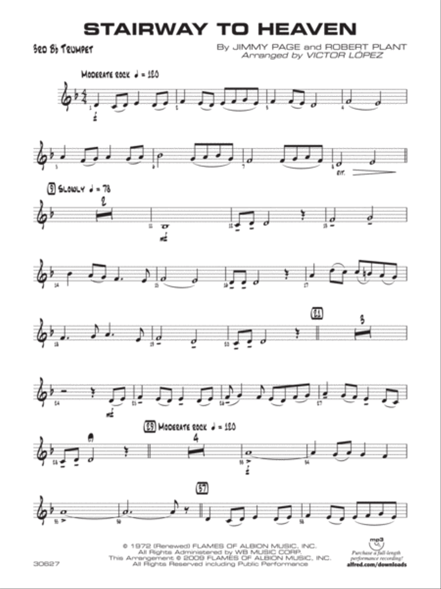 Stairway to Heaven: 3rd B-flat Trumpet Jazz Ensemble scores gallery preview page 1