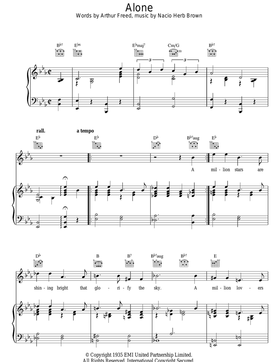 Alone Alone Guitar scores gallery preview page 1