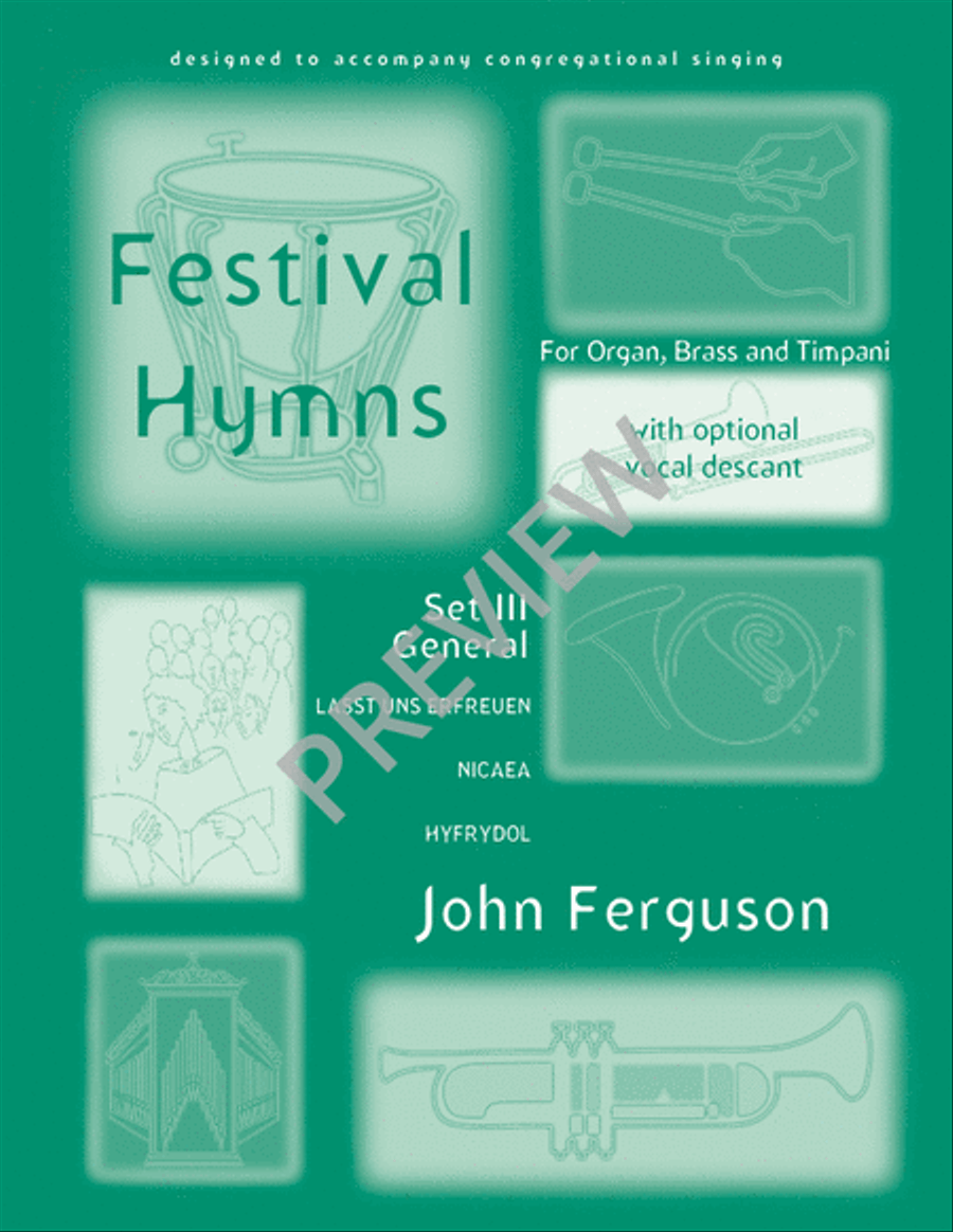 Festival Hymns for Organ, Brass, and Timpani - Volume 3, General Trombone scores gallery preview page 2