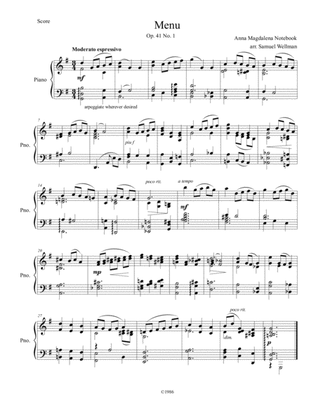 Menu, Op.41 No.1