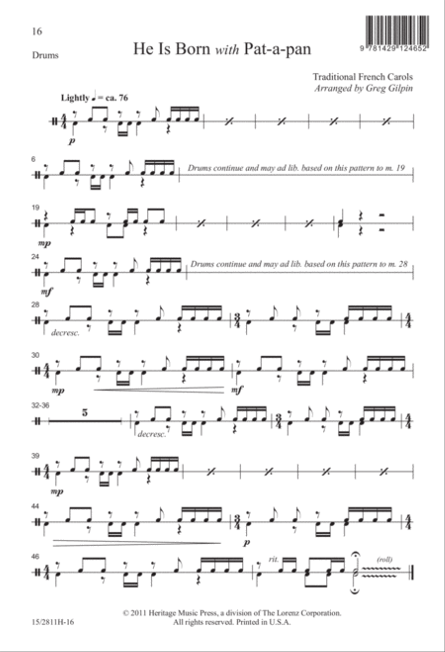 He Is Born with Pat-a-pan 2-Part scores gallery preview page 17