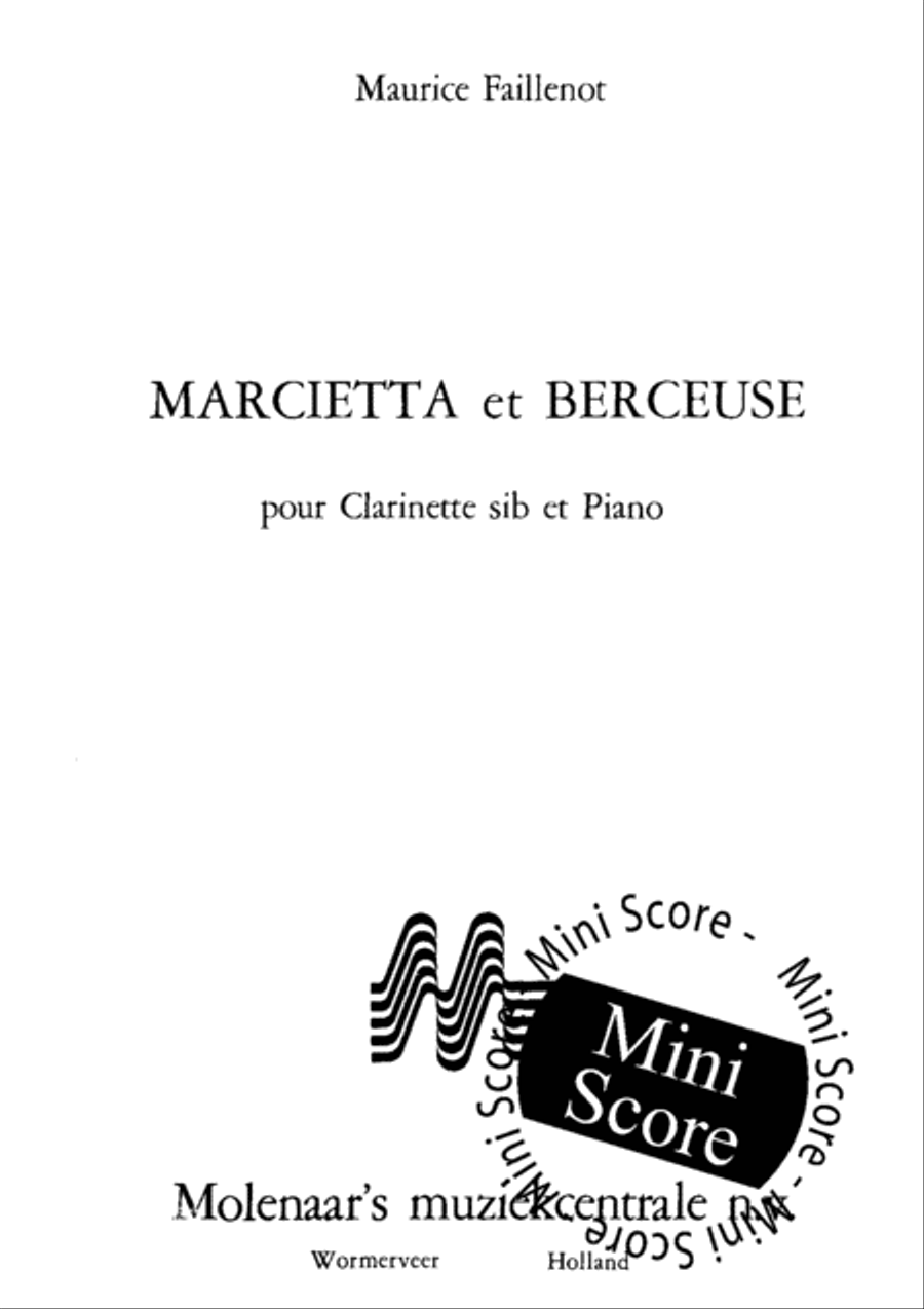 Marcietta et Berceuse Clarinet Solo scores gallery preview page 3