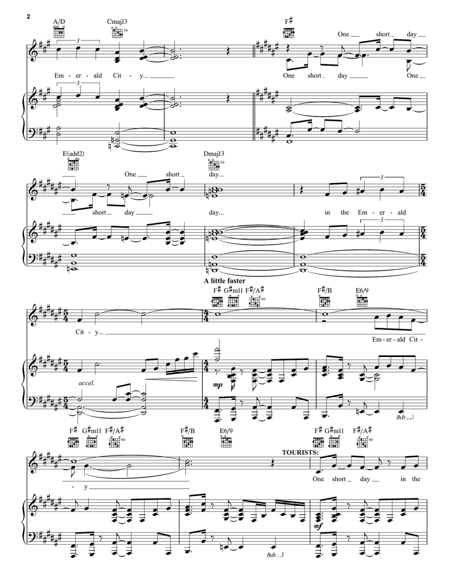 One Short Day (from Wicked) (2024) Piano, Vocal, Guitar scores gallery preview page 2