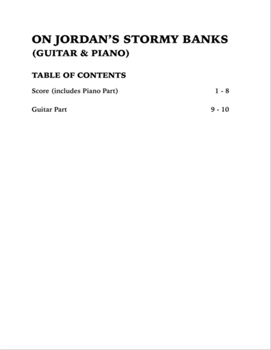 On Jordan's Stormy Banks (Guitar and Piano) Guitar scores gallery preview page 4