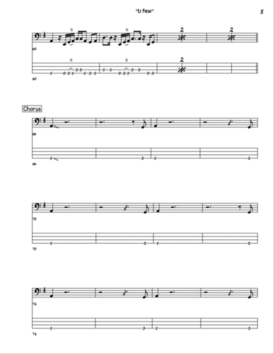Le Freak Le Freak Guitar Tablature scores gallery preview page 5