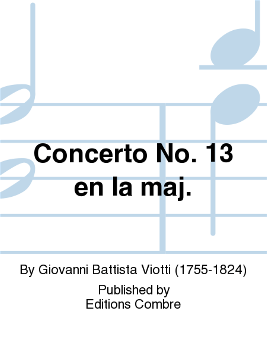 Concerto No. 13 en La maj. Violin scores gallery preview page 1
