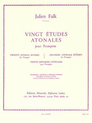 Book cover for 20 Etudes Atonales (trumpet Solo)