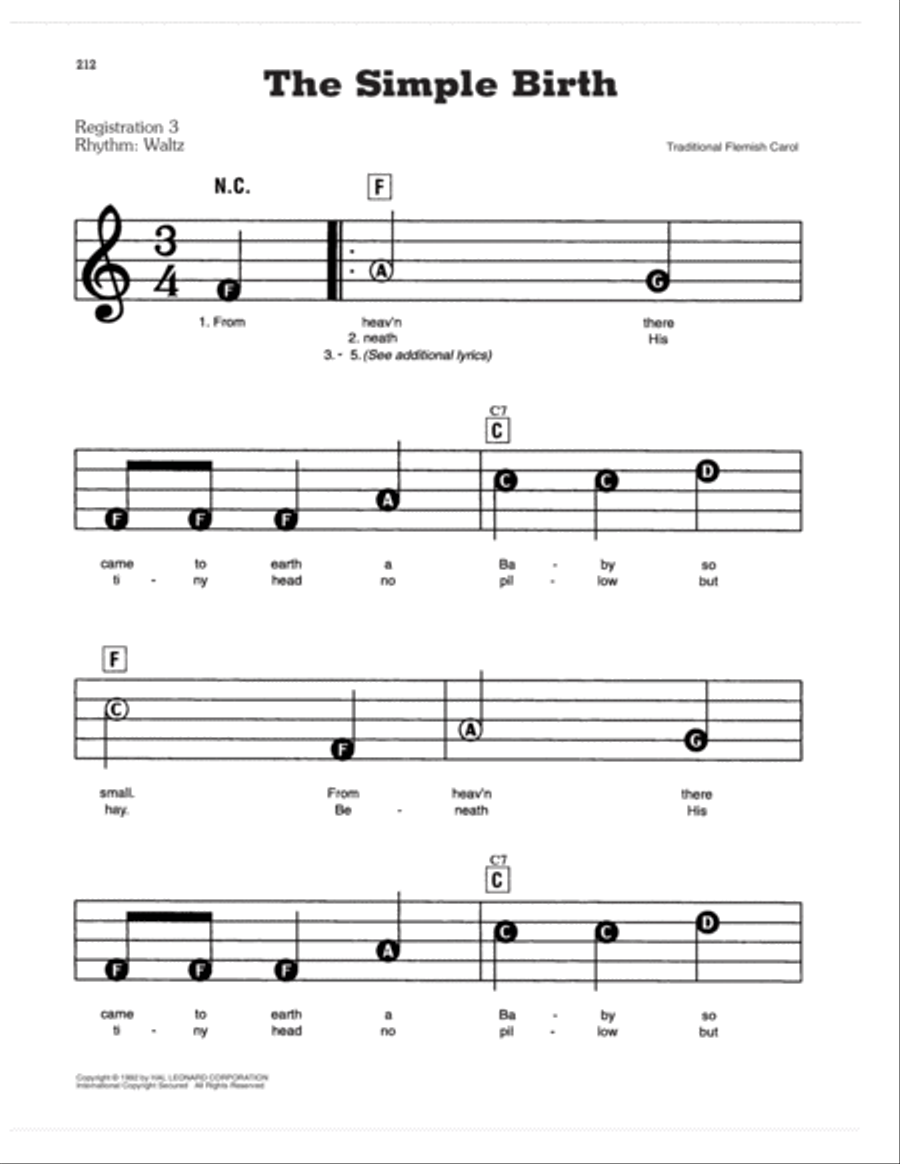 The Simple Birth Electronic Keyboard scores gallery preview page 1