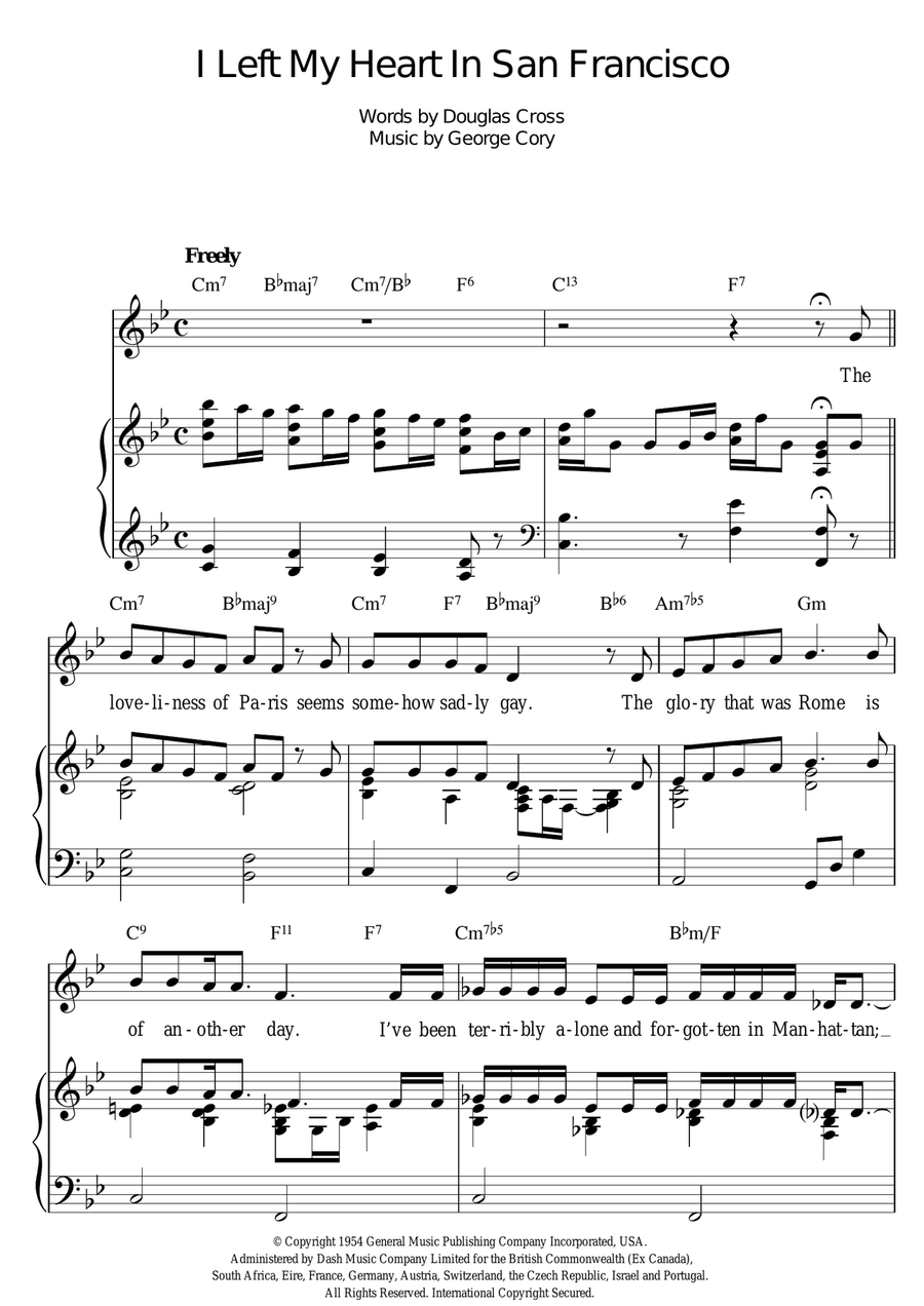 I Left My Heart In San Francisco Acoustic Guitar scores gallery preview page 1