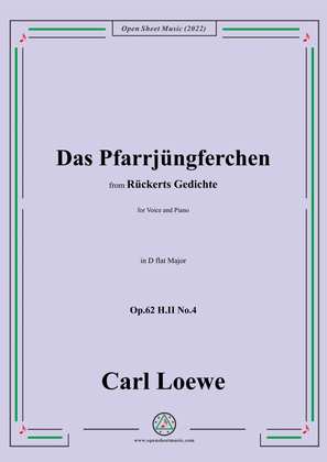 Book cover for Loewe-Das Pfarrjüngferchen,Op.62 H.II No.4,in D flat Major